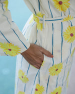 Cotton Off White Towel Bath Robe - SanskrutiHomes