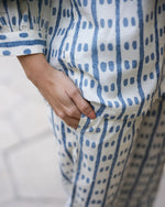 Blue dotted row Cotton Night SUIT - SanskrutiHomes
