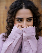Lavender Solid Cotton Night Suit for Women - SanskrutiHomes