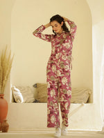 Floral Printed Shirt Collar Co-ord Set - SanskrutiHomes
