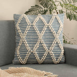 Hand-made Cotton Teal Cushion Cover - SanskrutiHomes