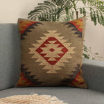 Multi-color Hand-made jute Cushion Cover - SanskrutiHomes