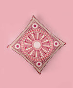 Hand Embroidered Cotton Multicolor Cushion Cover - SanskrutiHomes