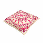 Multi-color Hand-made Cotton Embroidered Cushion Cover - SanskrutiHomes