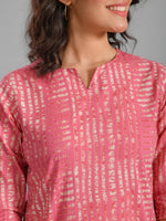 Pink Stripes Printed Cotton Night Suit - SanskrutiHomes