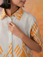 Orange Pure Cotton Co-ords Set for Women - SanskrutiHomes