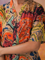 Orange Color Printed Co-ords Set for Women - SanskrutiHomes