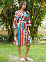 Multi-color Cotton printed kimono robe - SanskrutiHomes