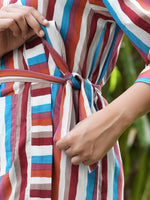 Multi-color Cotton printed kimono robe - SanskrutiHomes