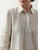 Off White Solid Cotton Dress for Women and Girls - SanskrutiHomes