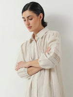 Off White Solid Cotton Dress for Women and Girls - SanskrutiHomes