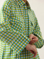Green Color Check Printed Cotton Co-ords Set - SanskrutiHomes