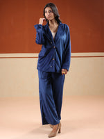 White Shirt Collar Pure Cotton Shirt Printed Co-ords Set for Women - SanskrutiHomes