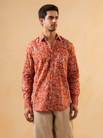 Blue Color Mandarin Collar Printed co-ords set for women - SanskrutiHomes
