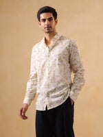 Red V-Neck Pure Cotton Printed Co-ords Set for Women - SanskrutiHomes