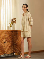 Cream Color Solid Cotton Blend Co-ords Set for Women - SanskrutiHomes