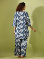 Blue panda print loungewear set - SanskrutiHomes