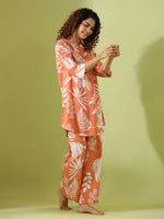 Orang leaf print loungewear set - SanskrutiHomes