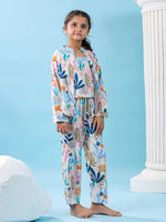 Set of 3 Floral Printed Kids Night Suit - SanskrutiHomes
