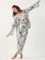 Liberty 3 pc Night Suit Set with Pyjama - SanskrutiHomes