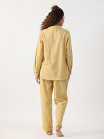 Beige Solid Night Suit - SanskrutiHomes