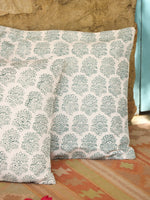 Cotton Green Colour Ethnic Motifs Cushion Covers - SanskrutiHomes