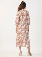 Brown abstract Dress - SanskrutiHomes