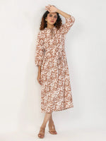 Brown abstract Dress - SanskrutiHomes