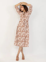 Brown abstract Dress - SanskrutiHomes