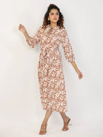 Brown abstract Dress - SanskrutiHomes