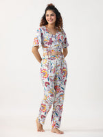 Floral Printed Night Suit set - SanskrutiHomes