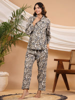 LEAF AND FLORAL Cotton Night SUIT SET - SanskrutiHomes