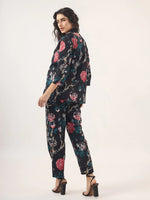 BLACK FLORAL Cotton Night SUIT - SanskrutiHomes