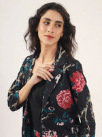 BLACK FLORAL Cotton Night SUIT - SanskrutiHomes