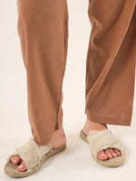 Brown Solid Cotton Round Neck Night Suit - SanskrutiHomes