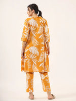 Yellow Pure Cotton 3 peice Night SUIT - SanskrutiHomes