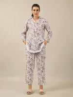 Bamboo leaf Cotton Night SUIT - SanskrutiHomes