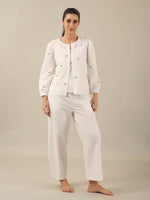 WHITE DAISY Cotton Night SUIT - SanskrutiHomes