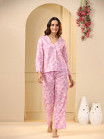 Pink cotton Night Suit Set - SanskrutiHomes