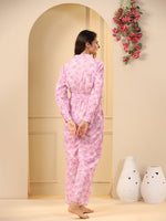 Pink floral Pure Cotton Jumpsuit - SanskrutiHomes