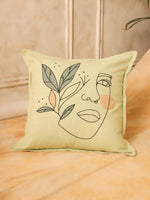 Minimalist Face Floral Cushion Cover - SanskrutiHomes