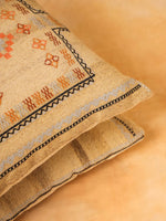 Jute Cotton Beige Colour Geometric Cushion Covers - SanskrutiHomes