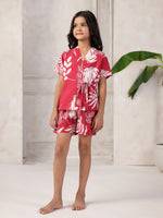 Pink Floral Printed Night Suit for Kids - SanskrutiHomes