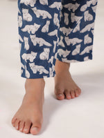 Blue Cotton Printed Night Suit for Kids - SanskrutiHomes