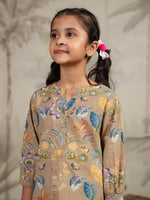 Brown Printed Cotton Night Suit for Kids - SanskrutiHomes