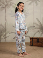Cotton Floral Printed Night Suit Set for Kids - SanskrutiHomes