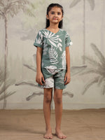 Cotton Printed V-Neck Night Suit for Kids - SanskrutiHomes