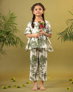 Kids Pure Cotton Green Colour Printed Night suits - SanskrutiHomes