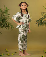 Kids Pure Cotton Green Colour Printed Night suits - SanskrutiHomes