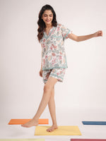 Women's Pure Cotton Floral Print Night suits - SanskrutiHomes